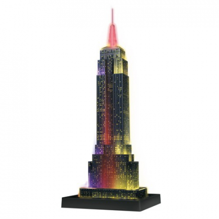Jocuri tip puzzle - Puzzle 3D Ravensburger Empire State Building - Lumineaza Noaptea - 216 piese