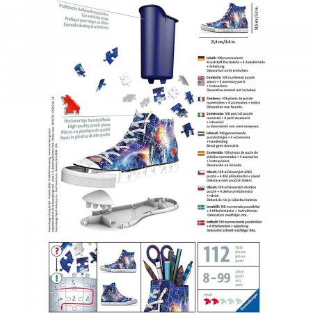 Puzzle 3D Suport Pixuri Sneaker Astronaut, 108 Piese [2]