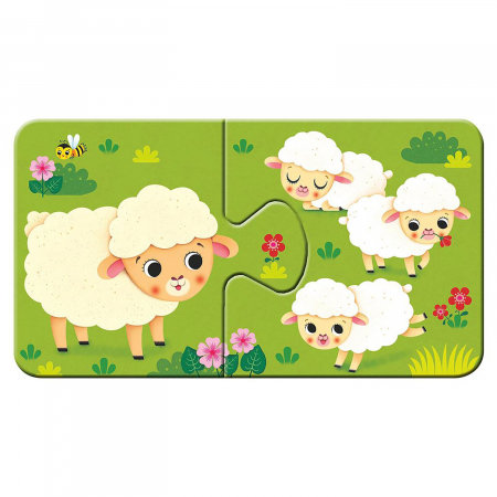 Puzzle Animale Si Puiutii Lor, 9X2 Piese [2]