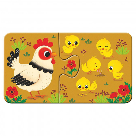 Puzzle Animale Si Puiutii Lor, 9X2 Piese [4]