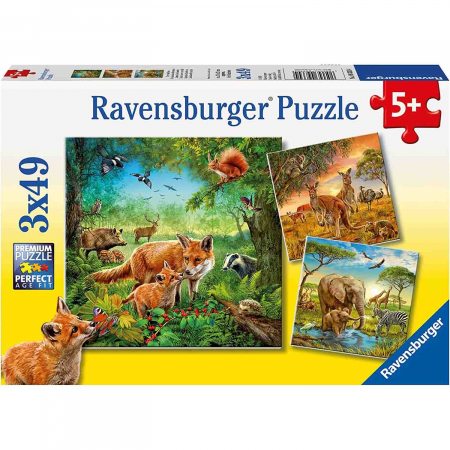 Puzzle Animalele Pamantului, 3X49 Piese [3]