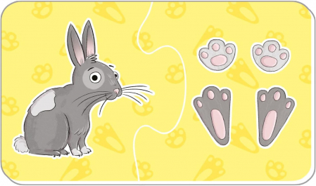 Puzzle - Animalutele si urmele lor (2 piese) [2]