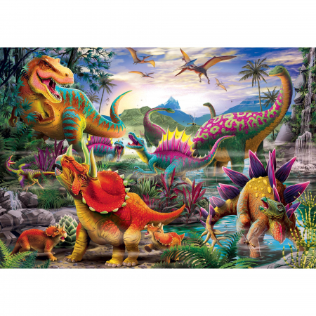 Jocuri tip puzzle - Puzzle Atacul T-Rex, 35 Piese