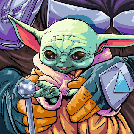 Jocuri tip puzzle - Puzzle Baby Yoda, 3X49 Piese