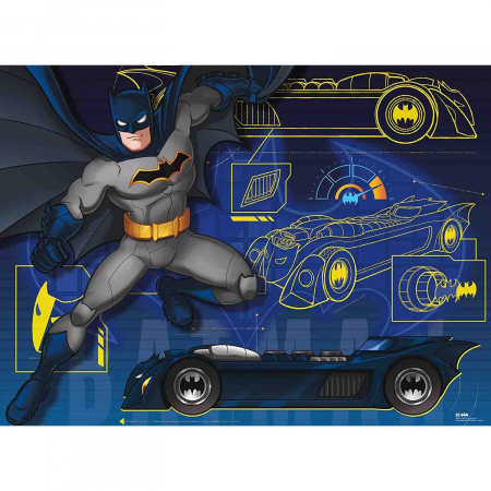 Jocuri tip puzzle - Puzzle Batman Cu Masina, 100 Piese