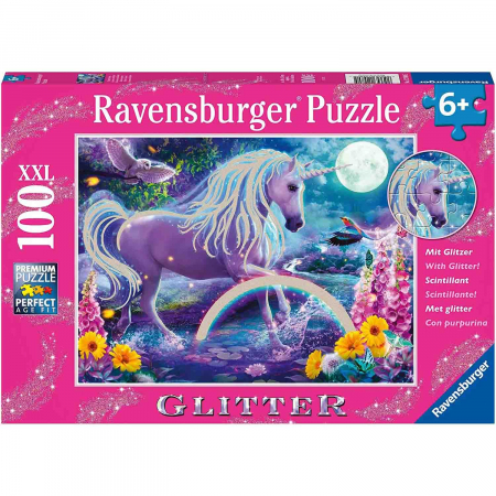 Puzzle Cu Sclipici Unicorn, 100 Piese [1]