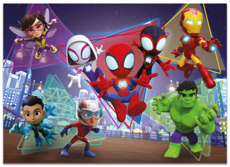 Puzzle de colorat maxi - Paienjenelul Marvel si prietenii lui uimitori (4 x 48 de piese) [2]