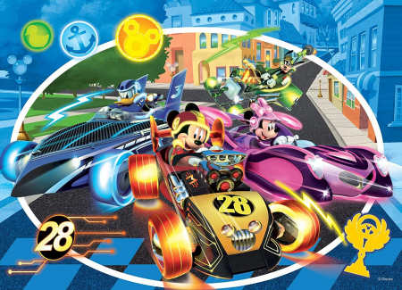 Puzzle de colorat - Mickey in cursa (24 piese) [2]