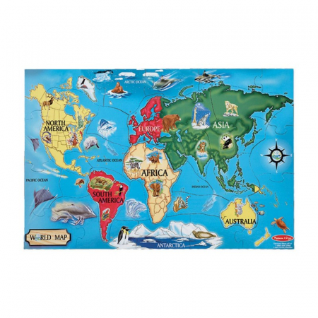 Puzzle de podea Harta Lumii World Map Melissa and Doug [1]