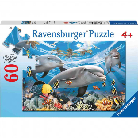 Puzzle Delfini Zambitori, 60 Piese [1]