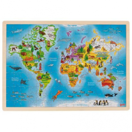Jocuri tip puzzle - Puzzle din lemn 192 piese Harta lumii