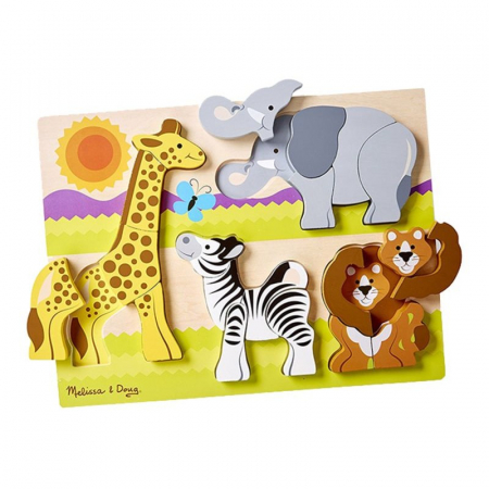 Puzzle din lemn Jumbo Safari Melissa and Doug [0]