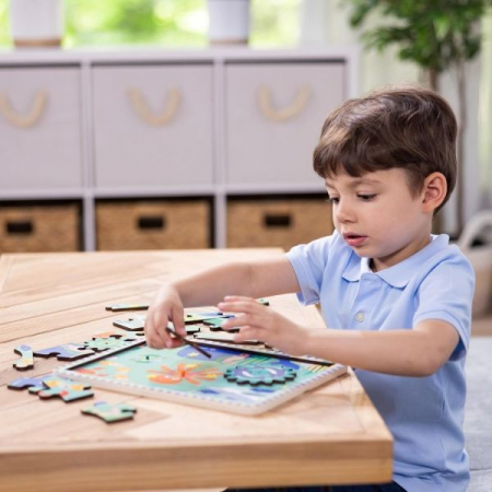 Puzzle educativ din lemn, cu rotite dintate, Oceanul [3]