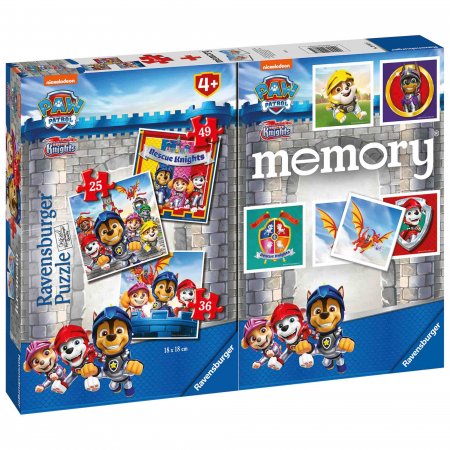 Puzzle + Joc Memory Patrula Catelusilor, 25/36/49 Piese [1]