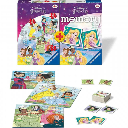 Puzzle + Joc Memory Printesele Disney, 25/36/49 Piese [1]