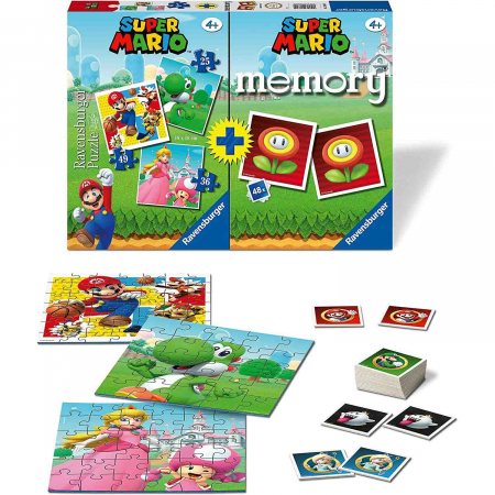 Puzzle + Joc Memory Super Mario, 25/36/49 Piese [1]