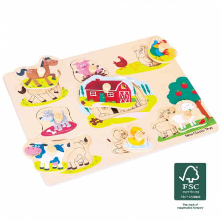 Puzzle lemn -Ferma (9 piese ) [1]