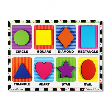 Jocuri tip puzzle - Puzzle lemn in relief Forme geometrice Melissa and Doug