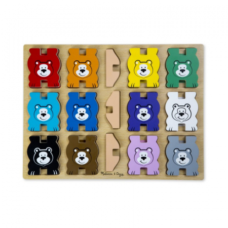 Puzzle lemn in relief Ursuletii colorati Melissa and Doug [0]