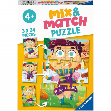 Puzzle Mix&Match Haine Colorate, 3X24 Piese [1]