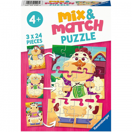 Puzzle Mix&Match Prietenii De La Ferma, 3X24 Piese [1]