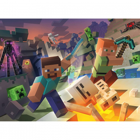 Jocuri tip puzzle - Puzzle Monstri Minecraft, 100 Piese