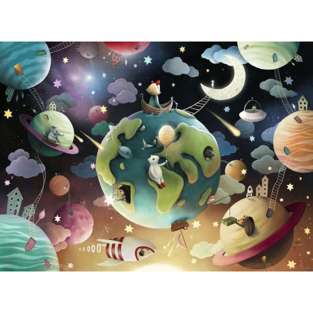 Puzzle Planete Si Animalute, 100 Piese [1]