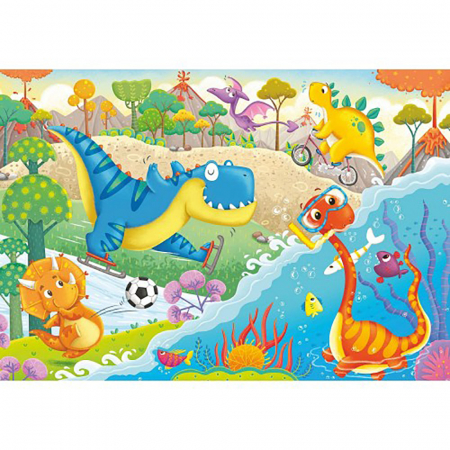 Jocuri tip puzzle - Puzzle Prietenii Mei Dinozaurii, 2X12 Piese