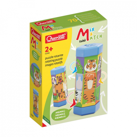 Jocuri tip puzzle - Puzzle Quercetti Tubo Mix & Match Animale