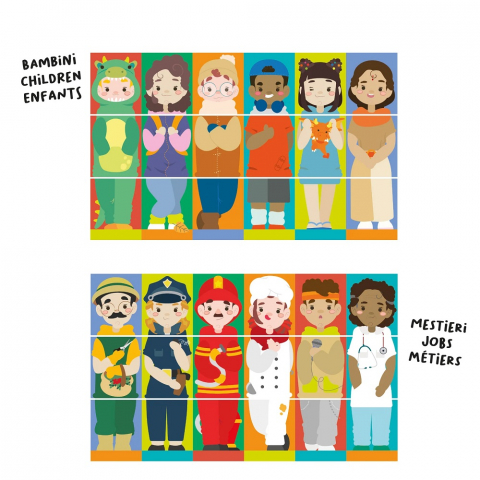 Puzzle Quercetti Tubo Mix & Match Meserii [3]