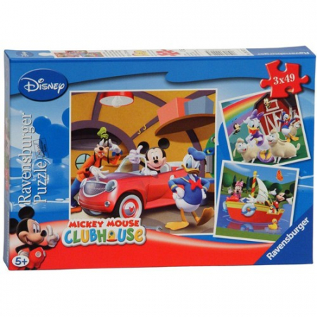 Jocuri tip puzzle - Puzzle Ravensburger Clubul Mickey Mouse - 3X49 piese