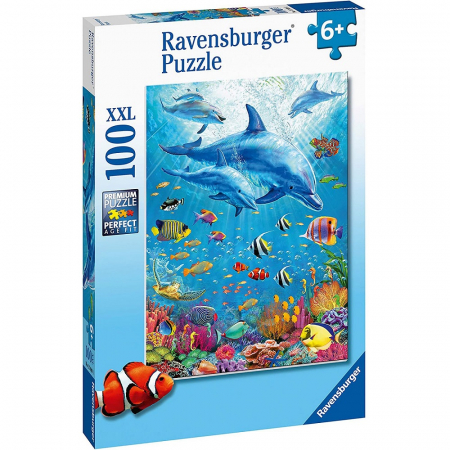 Puzzle Ravensburger Delfini Si Pesti, 100 Piese [2]