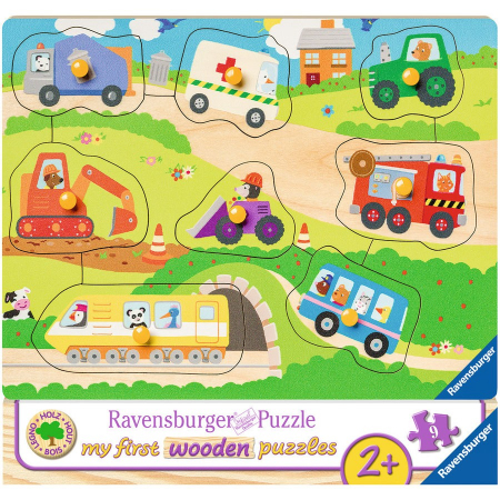 Jocuri tip puzzle - Puzzle Ravensburger din Lemn - Vehicule