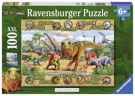 Jocuri tip puzzle - Puzzle Ravensburger Dinozauri, 100 Piese