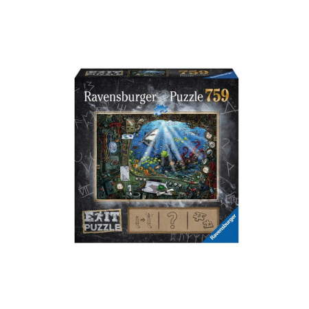 Jocuri tip puzzle - Puzzle Ravensburger Exit 4: In Submarin, 759 Piese