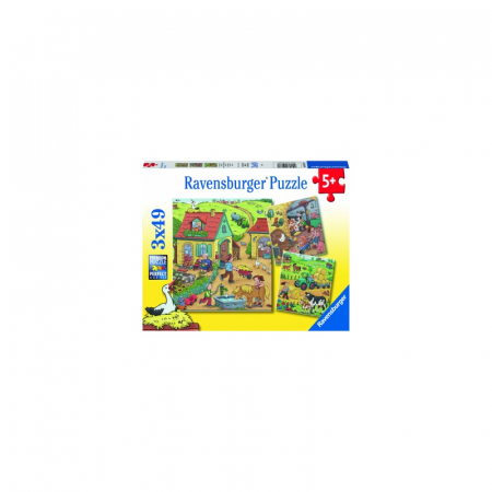 Jocuri tip puzzle - Puzzle Ravensburger Munca La Ferma, 3X49 Piese
