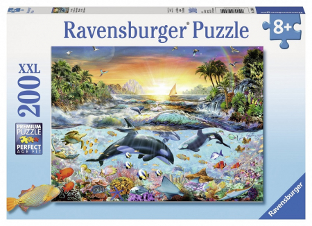 Jocuri tip puzzle - Puzzle Ravensburger Paradisul Delfinilor, 200 Piese