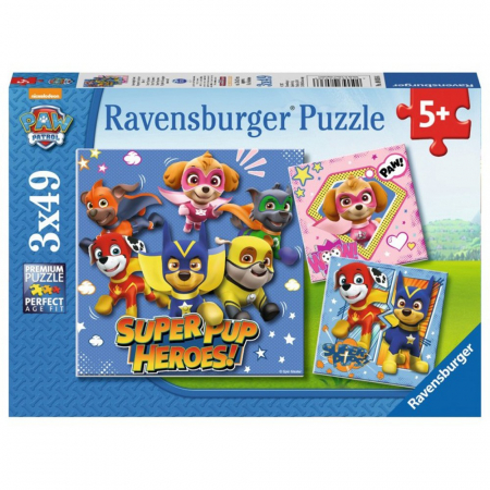 Jocuri tip puzzle - Puzzle Ravensburger - Patrula Catelusilor 3x49 piese
