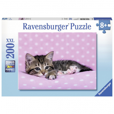 Jocuri tip puzzle - Puzzle Ravensburger Pisicuta Pe Patura, 200 Piese