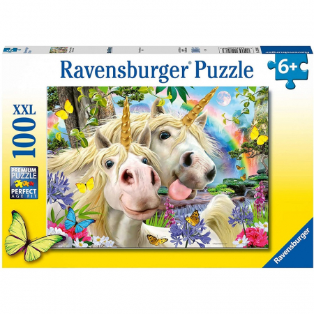 Jocuri tip puzzle - Puzzle Ravensburger Selfie Cu Unicorni, 100 Piese