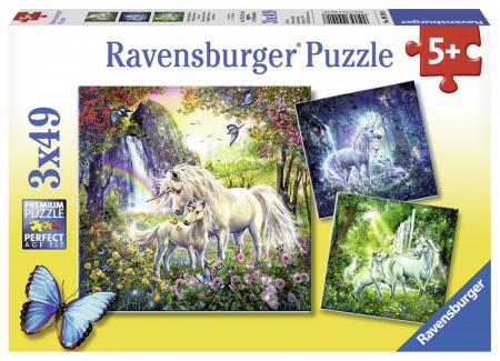 Jocuri tip puzzle - Puzzle Ravensburger Unicorni, 3X49 Piese
