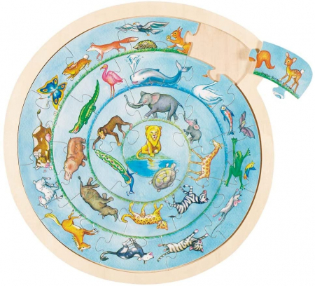 Jocuri tip puzzle - Puzzle rotund Cercul animalelor