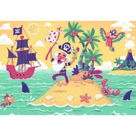Jocuri tip puzzle - Puzzle Si Joc Aventura Piratilor, 2X24 Piese