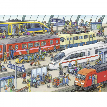 Jocuri tip puzzle - Puzzle Statie De Tren, 60 Piese