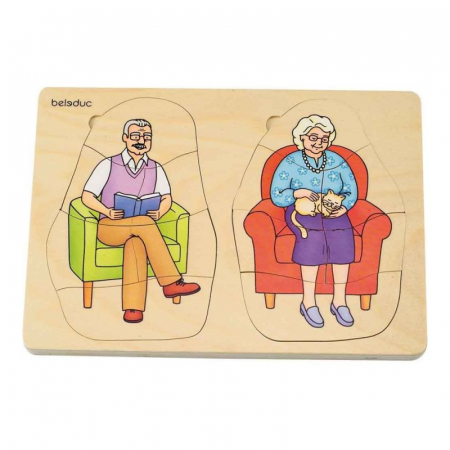 Jocuri tip puzzle - Puzzle stratificat Bunica si Bunicul Beleduc