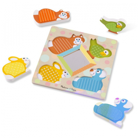 Puzzle tactil cu oglinda Pets Melissa and Doug [0]