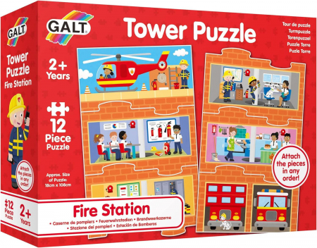 Jocuri tip puzzle - Puzzle vertical - Statia de pompieri (12 piese)