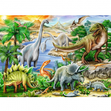 Jocuri tip puzzle - Puzzle Viata Preistorica, 60 Piese