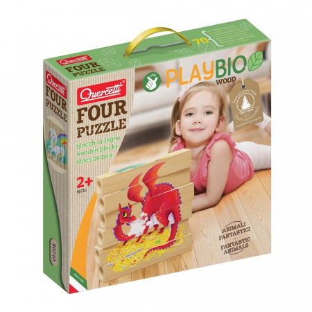 Jocuri tip puzzle - Quercetti Four Puzzle Animale Fantastice Bio