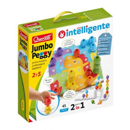 Jucarii bebelusi - Quercetti Jumbo Peggy Primul Mozaic Dinozaur